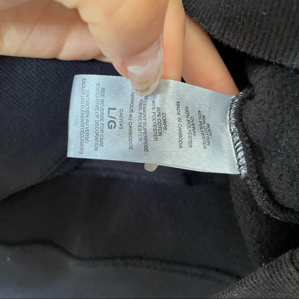 Champion large black pullover sweater front pocket sweatshirt men’s long sleeve - Picture 9 of 11